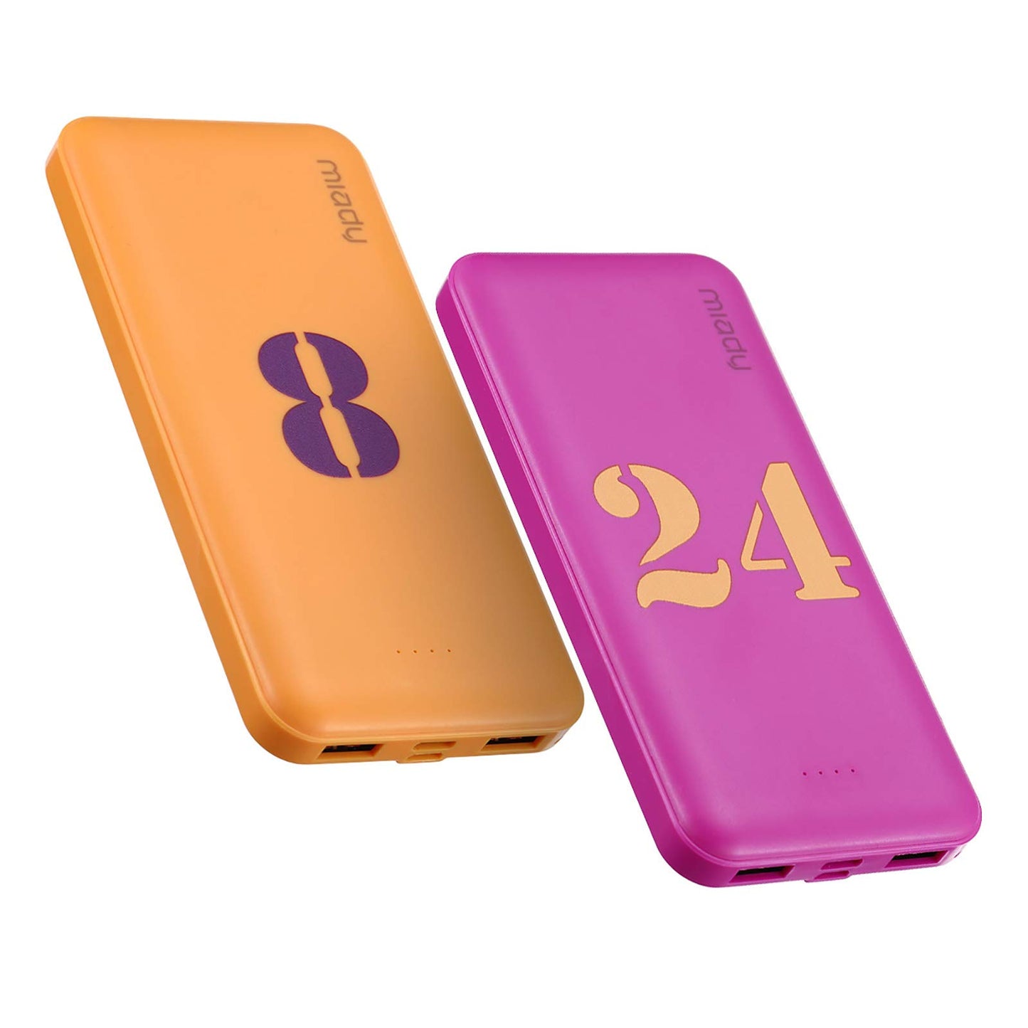 Miady 2-Pack 10000mAh Dual USB Portable Charger, USB-C Fast Charging Power Bank, Backup Charger for iPhone 15/14/13, Galaxy S23/22, Pixel and etc