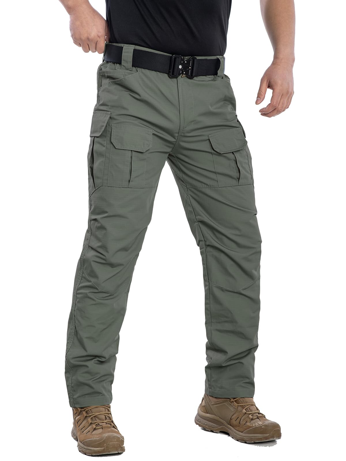 NAVEKULL Men's Outdoor Tactical Pants Rip Stop Lightweight Waterproof Military Combat Cargo Work Hiking Pants