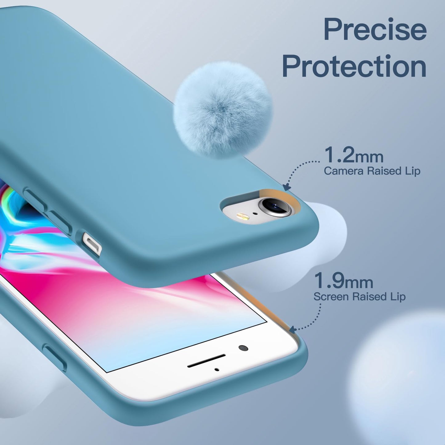 JETech Silicone Case for iPhone SE 3/2 (2022/2020 Edition), iPhone 8 and iPhone 7, 4.7-Inch, Silky-Soft Touch Full-Body Protective Case, Shockproof Cover with Microfiber Lining (Black)