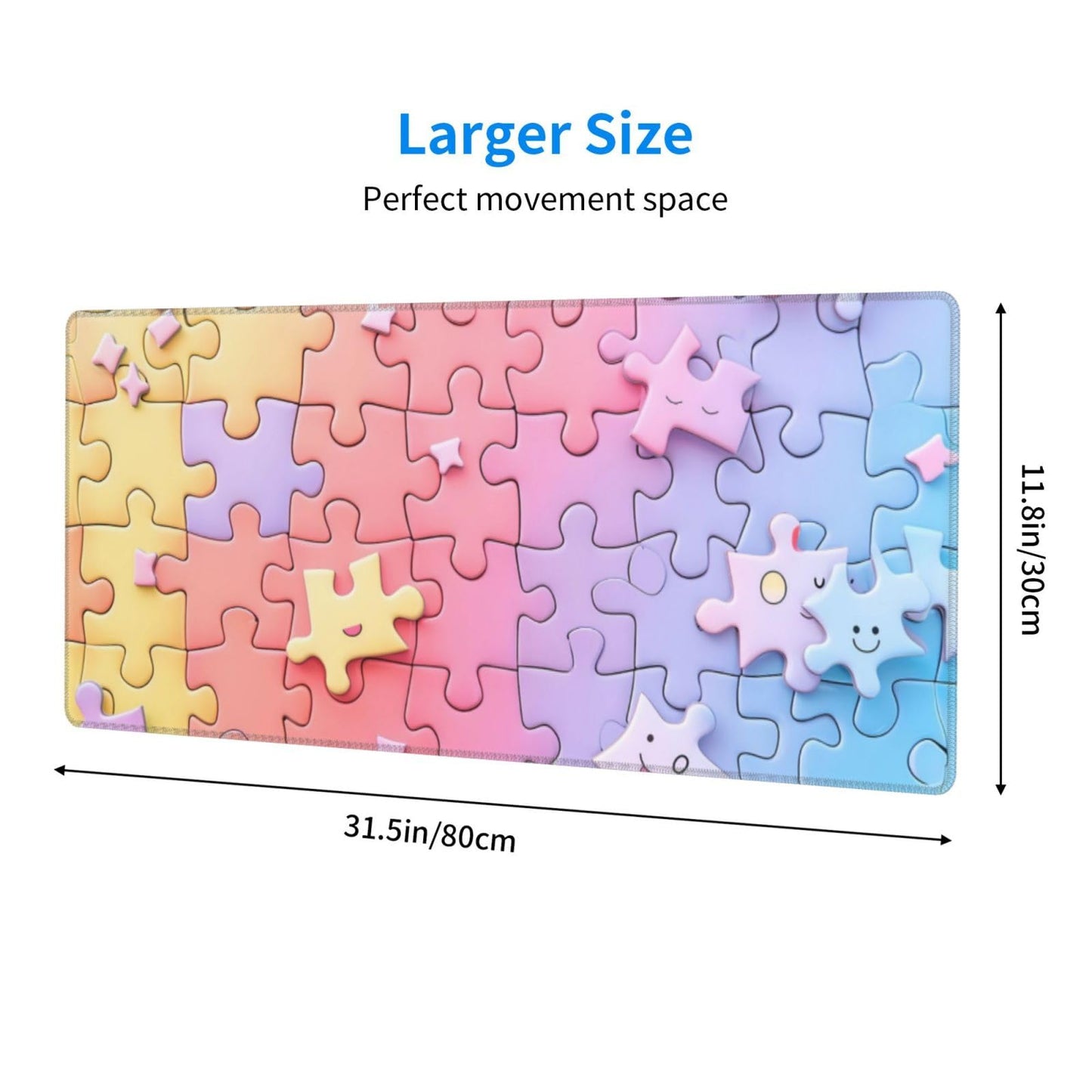 Japanese Mouse Pad, Large Japanese Desk Mat, XL Anime Gaming Keyboard Mat, Non-Slip Rubber Base, Big Extended Desk Protector for Home Office, 31.5”x11.8”