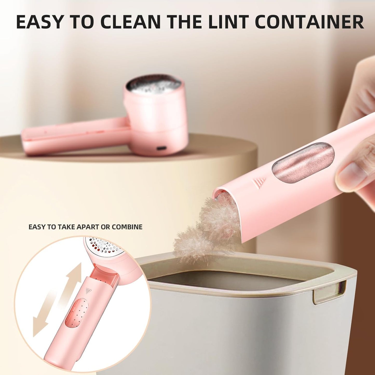 Fabric Shaver, Lint Remover Rechargeable, Electric Portable Sweater Defuzzer with 3 Speeds, 6 Leaf Blades, Digital LED Display to Remove Pilling for Clothes, Furniture, Sweater, Couch, Blanket