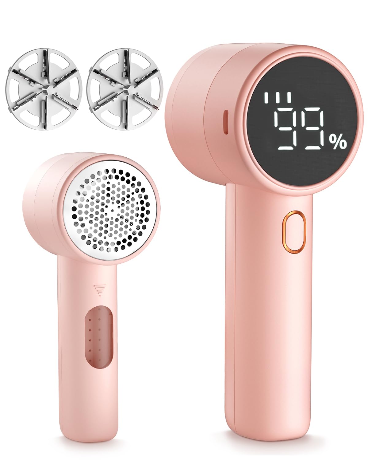 Fabric Shaver, Lint Remover Rechargeable, Electric Portable Sweater Defuzzer with 3 Speeds, 6 Leaf Blades, Digital LED Display to Remove Pilling for Clothes, Furniture, Sweater, Couch, Blanket