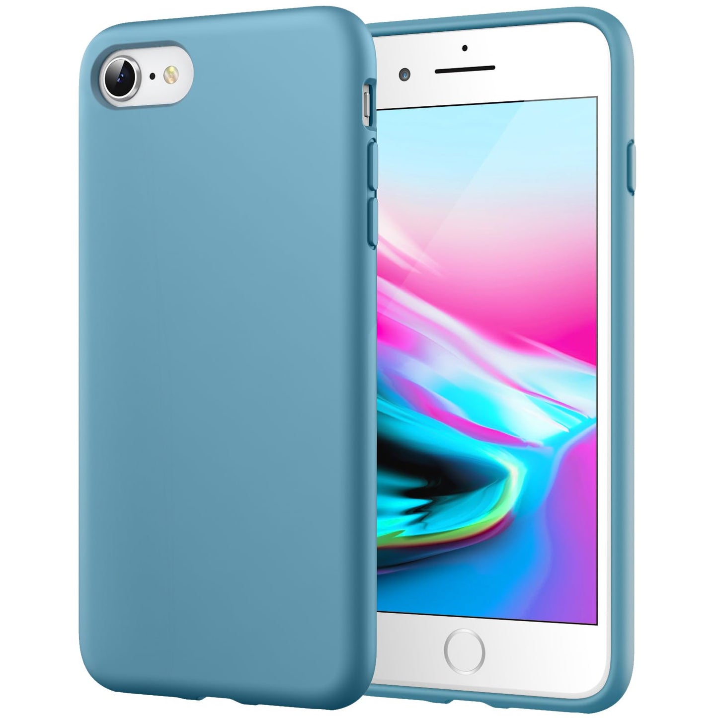 JETech Silicone Case for iPhone SE 3/2 (2022/2020 Edition), iPhone 8 and iPhone 7, 4.7-Inch, Silky-Soft Touch Full-Body Protective Case, Shockproof Cover with Microfiber Lining (Black)