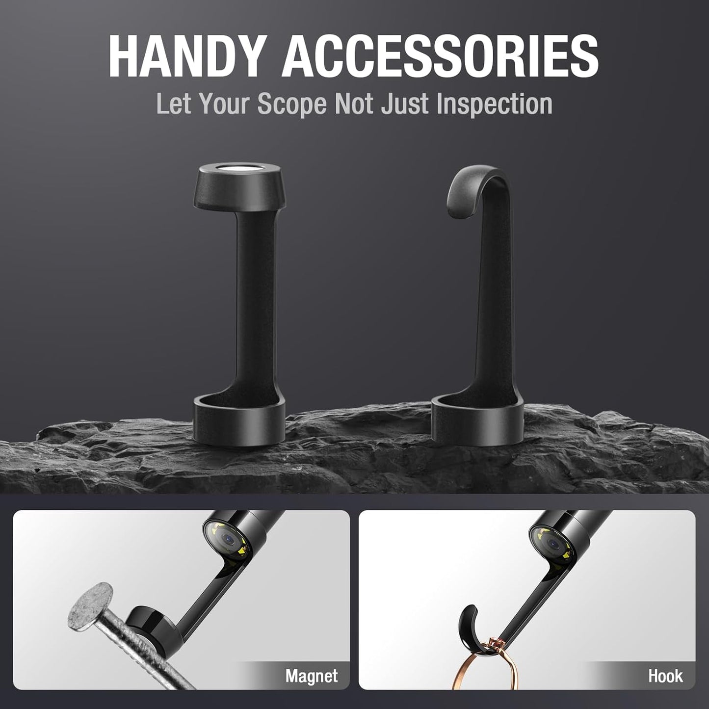 Dual Lens Endoscope Camera with Light, Teslong Mechanic Borescope Inspection Camera with Monitor, Flexible Snake Probe Camera, Fiber Optic Scope for Automotive HVAC Drain Wall