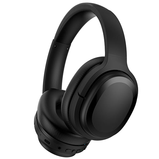 Hybrid Active Noise Cancelling Headphones, Wireless Over Ear Bluetooth Headphones, Hi-Fi Audio, Deep Bass, Comfort Fit Ear Cups, 30h Playtime for Home Office Travel, Matte Black
