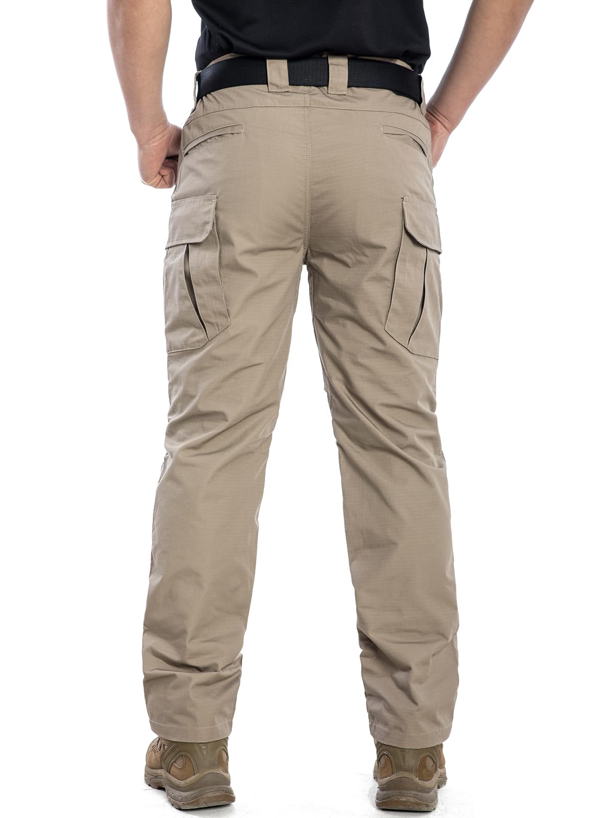 NAVEKULL Men's Outdoor Tactical Pants Rip Stop Lightweight Waterproof Military Combat Cargo Work Hiking Pants