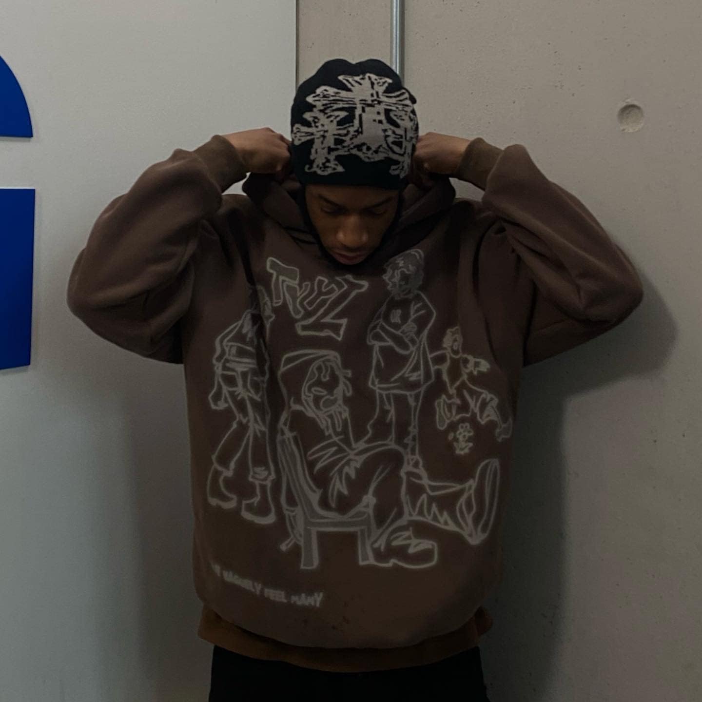 Aelfric Eden Mens Graphic Oversized Hoodie Cartoon Character Print Streetwear Casual hoodies y2k Hooded Sweatshirt