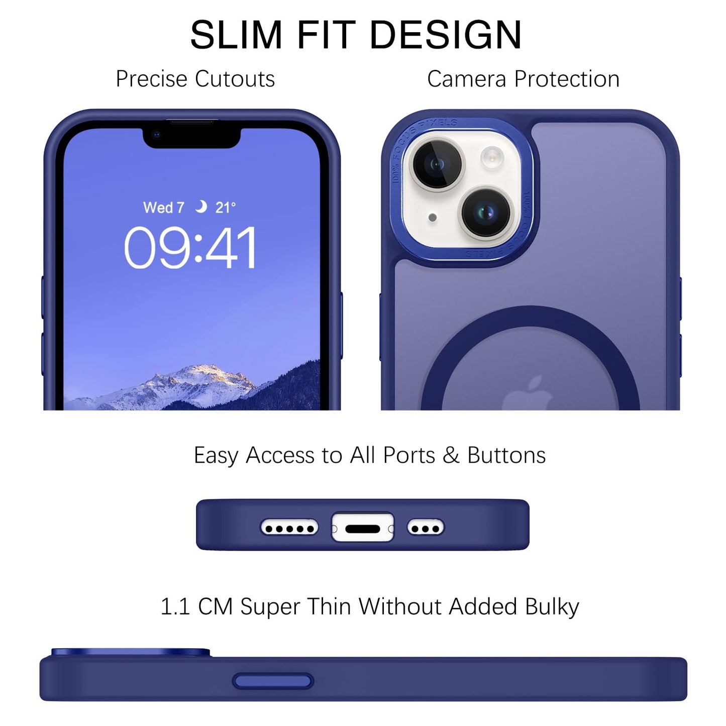 BENTOBEN Magnetic for iPhone 13 Case & iPhone 14 Case [Compatible with Magsafe] Translucent Matte Phone Case iPhone 13/14 Slim Fit Shockproof Women Men Protective Cover for iPhone 13/14 6.1", Hot Pink