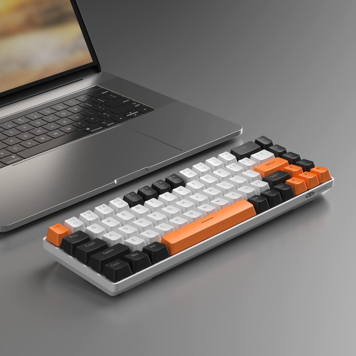 MageGee Portable 60% Mechanical Gaming Keyboard, MK-Box LED Backlit Compact 68 Keys Mini Wired Office Keyboard with Red Switch for Windows Laptop PC Mac - Black/Grey