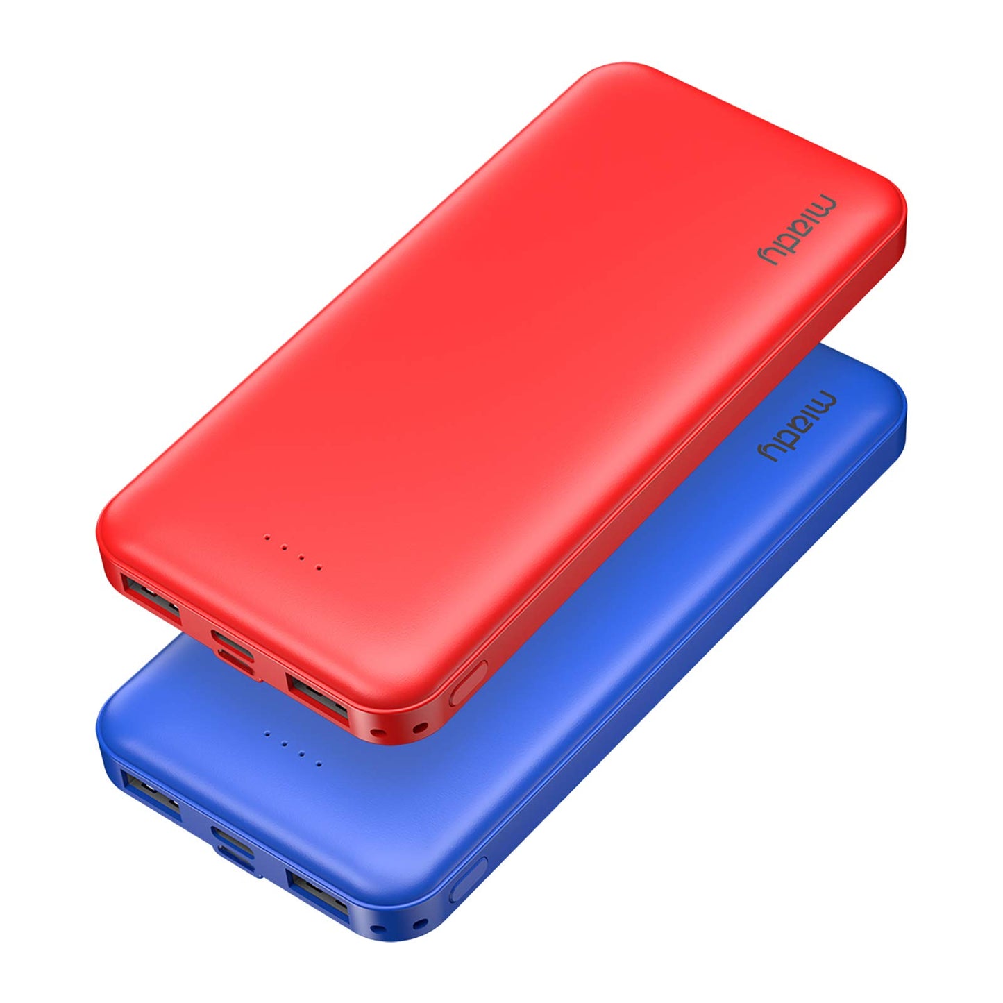 Miady 2-Pack 10000mAh Dual USB Portable Charger, USB-C Fast Charging Power Bank, Backup Charger for iPhone 15/14/13, Galaxy S23/22, Pixel and etc