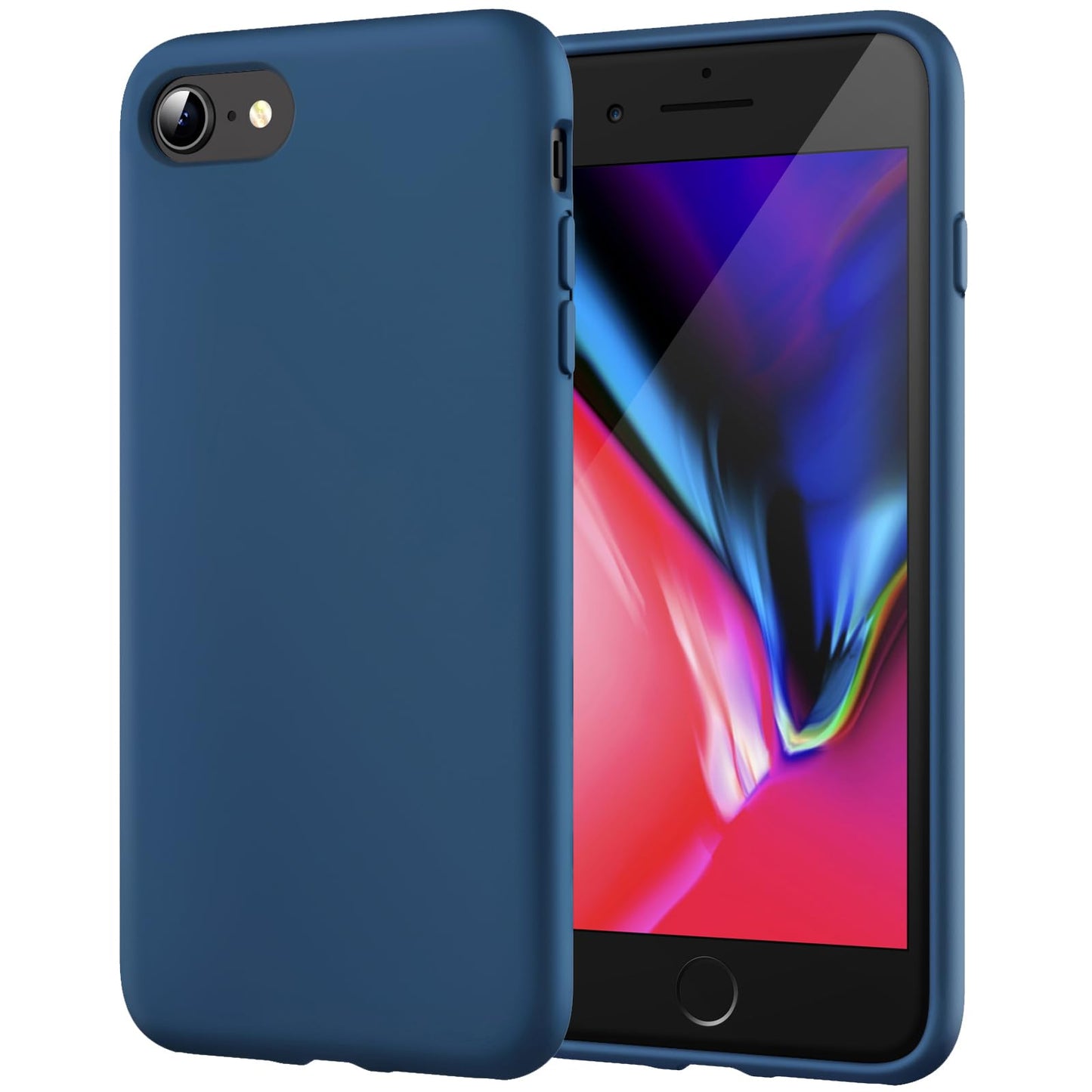 JETech Silicone Case for iPhone SE 3/2 (2022/2020 Edition), iPhone 8 and iPhone 7, 4.7-Inch, Silky-Soft Touch Full-Body Protective Case, Shockproof Cover with Microfiber Lining (Black)