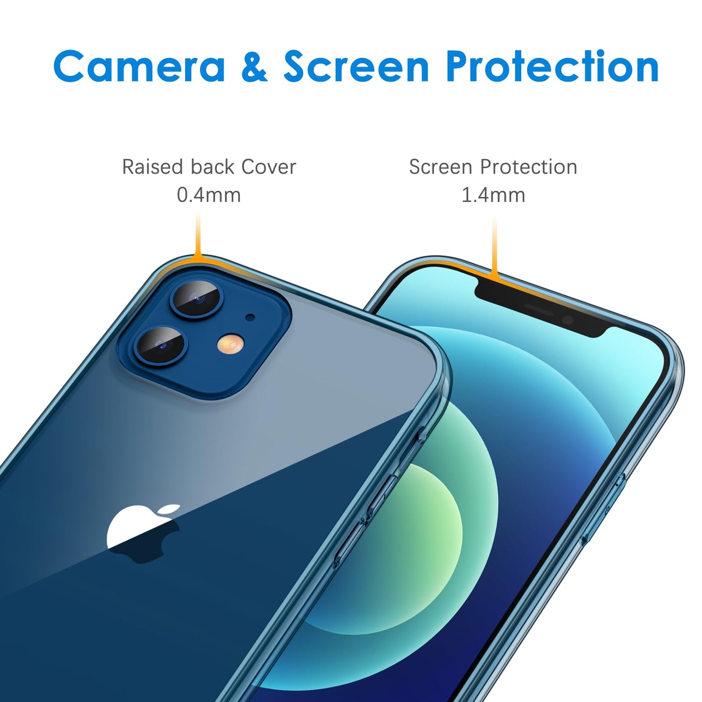 JETech Case for iPhone 12/12 Pro 6.1-Inch, Non-Yellowing Shockproof Phone Bumper Cover, Anti-Scratch Clear Back (HD Clear)