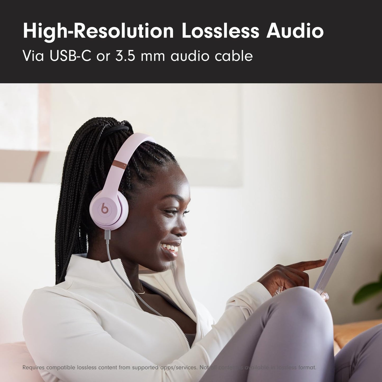 Beats Solo 4 - Wireless Bluetooth On-Ear Headphones, Apple & Android Compatible, Up to 50 Hours of Battery Life - Matte Black