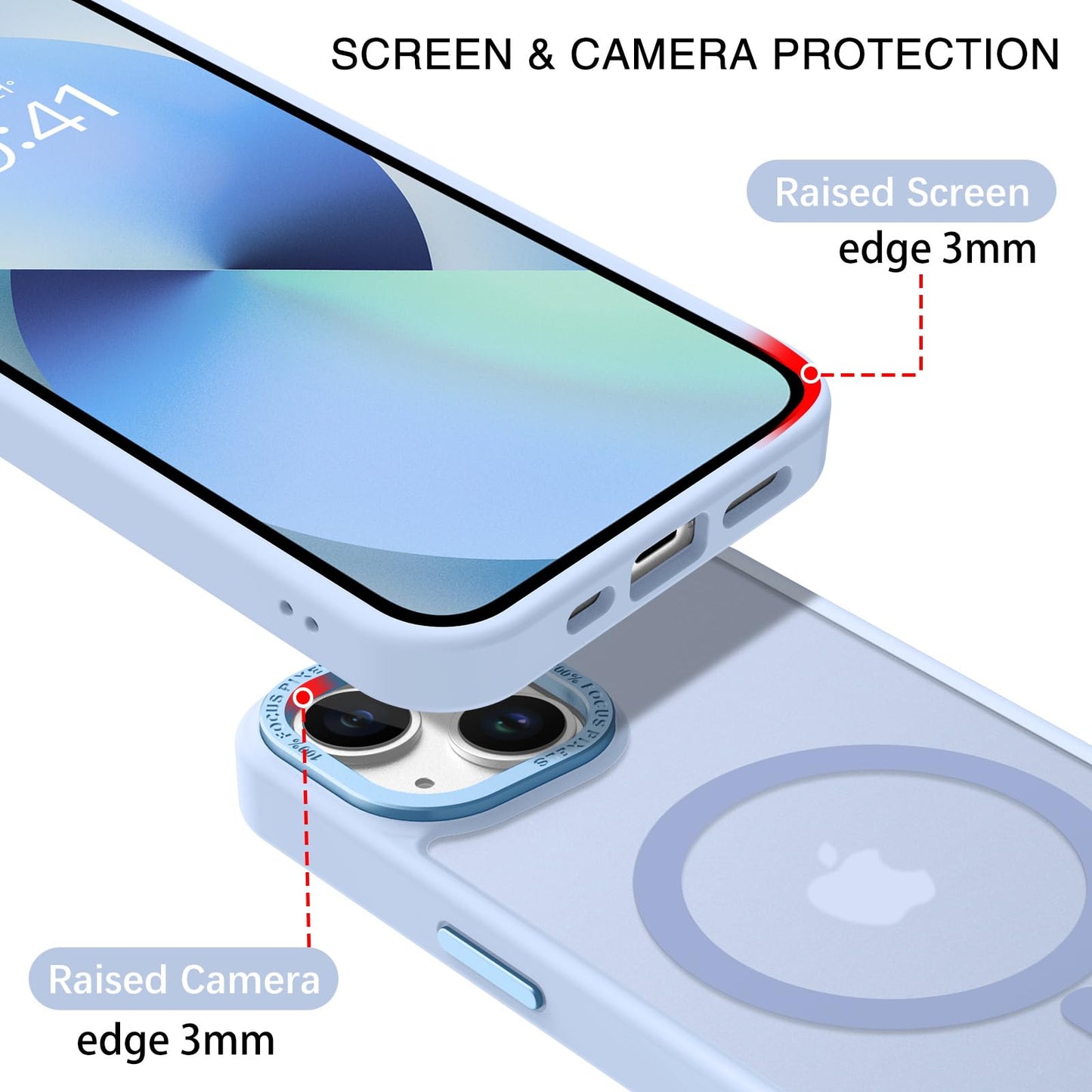 BENTOBEN Magnetic for iPhone 13 Case & iPhone 14 Case [Compatible with Magsafe] Translucent Matte Phone Case iPhone 13/14 Slim Fit Shockproof Women Men Protective Cover for iPhone 13/14 6.1", Hot Pink