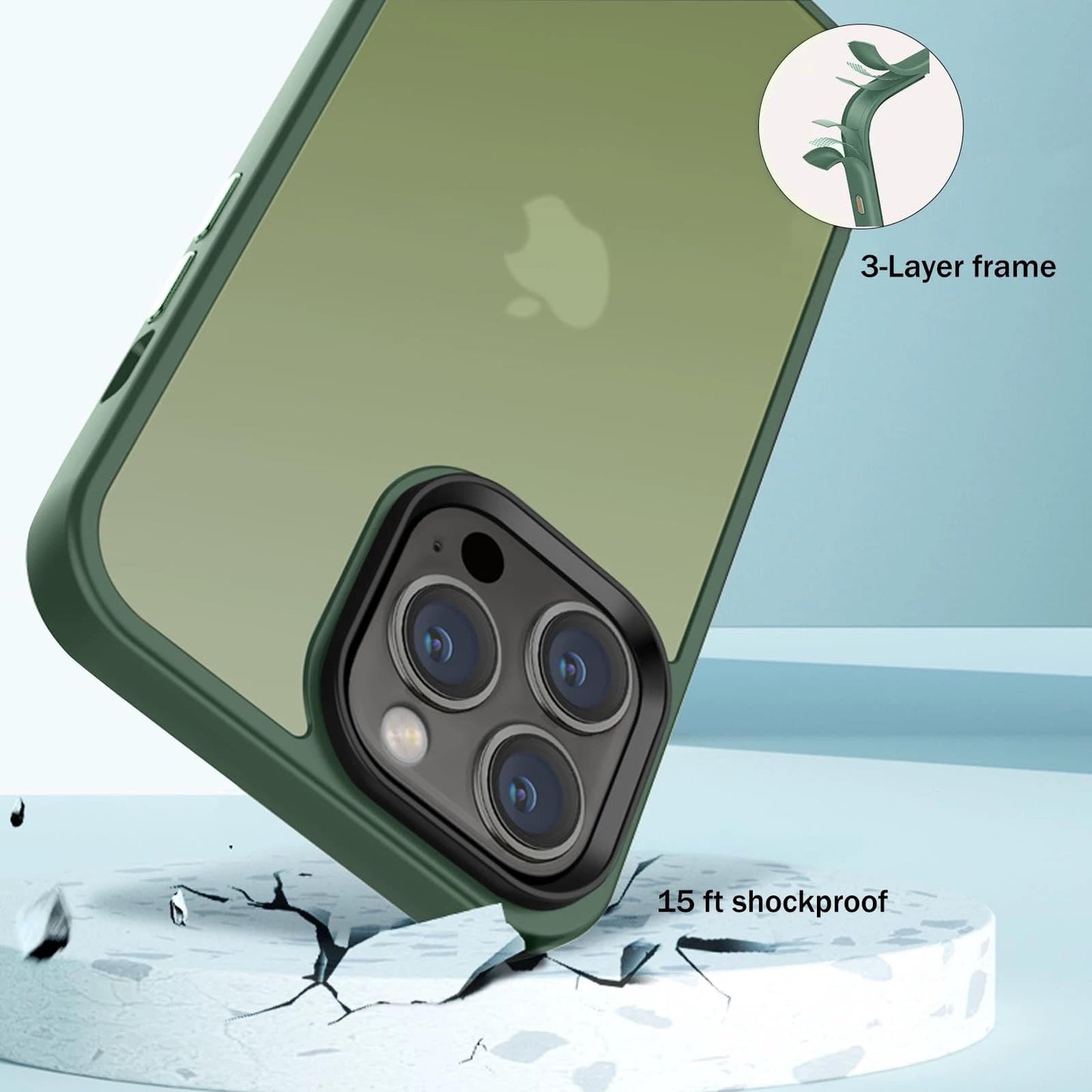 Designed for iPhone 12 & iPhone 12 Pro Case, [Support Wireless Charging] Silicone Soft Anti-Scratch Shockproof Protective Slim Translucent Phone Case for iPhone 12/12 Pro 6.1 inch,Green