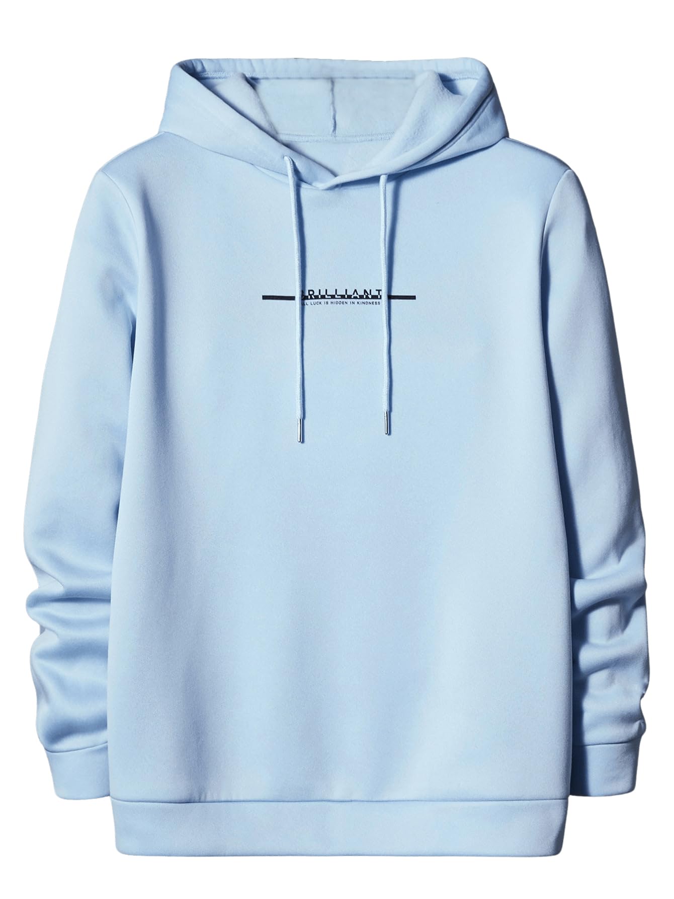 Floerns Men's Graphic Print Long Sleeve Drawstring Hoodie Pullover Sweatshirt