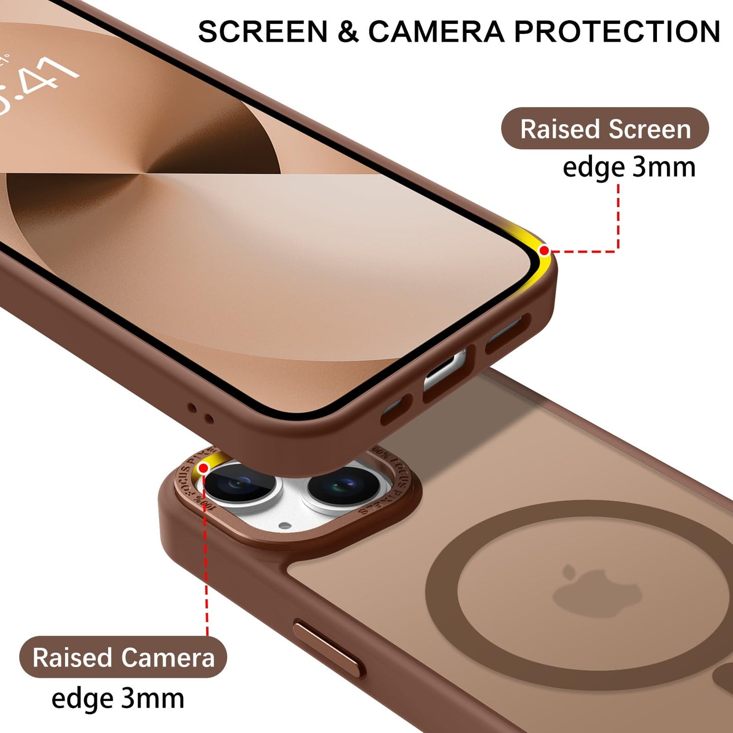 BENTOBEN Magnetic for iPhone 13 Case & iPhone 14 Case [Compatible with Magsafe] Translucent Matte Phone Case iPhone 13/14 Slim Fit Shockproof Women Men Protective Cover for iPhone 13/14 6.1", Hot Pink