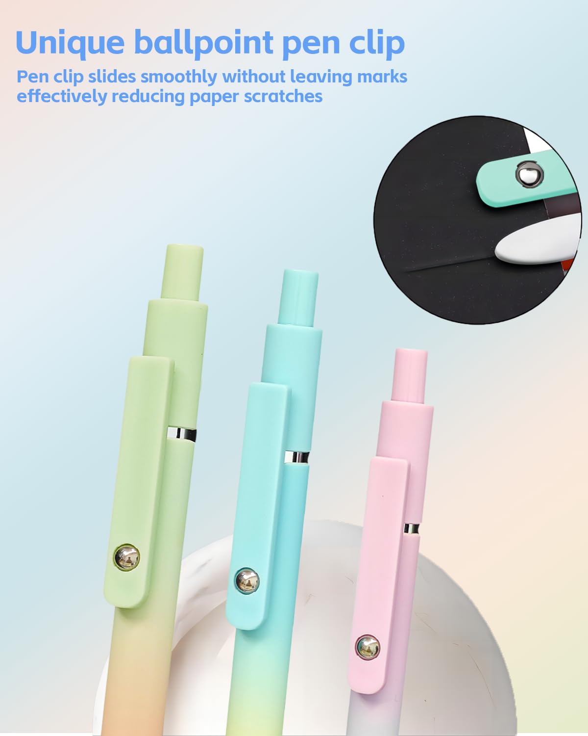 Gel Pens,6 Pcs 0.5mm Fine Point Black Ink Pens With Smooth Writing,Quick Dry Pens For Journaling,Nurse Aesthetic Pens,Office School Supplies for Men Women Student(Black Gray White)