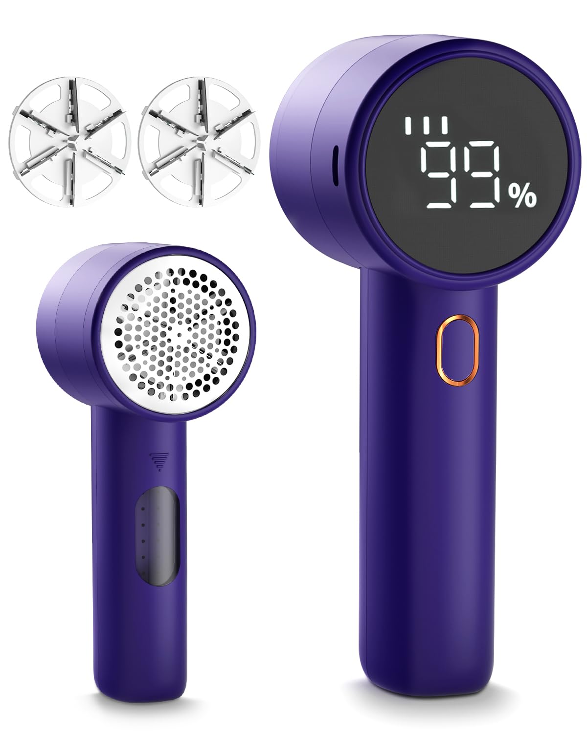 Fabric Shaver, Lint Remover Rechargeable, Electric Portable Sweater Defuzzer with 3 Speeds, 6 Leaf Blades, Digital LED Display to Remove Pilling for Clothes, Furniture, Sweater, Couch, Blanket