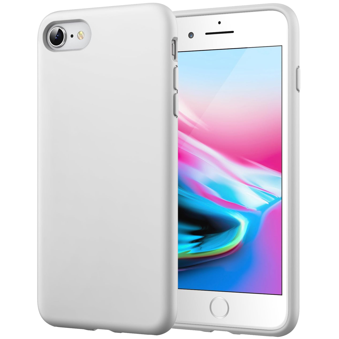 JETech Silicone Case for iPhone SE 3/2 (2022/2020 Edition), iPhone 8 and iPhone 7, 4.7-Inch, Silky-Soft Touch Full-Body Protective Case, Shockproof Cover with Microfiber Lining (Black)