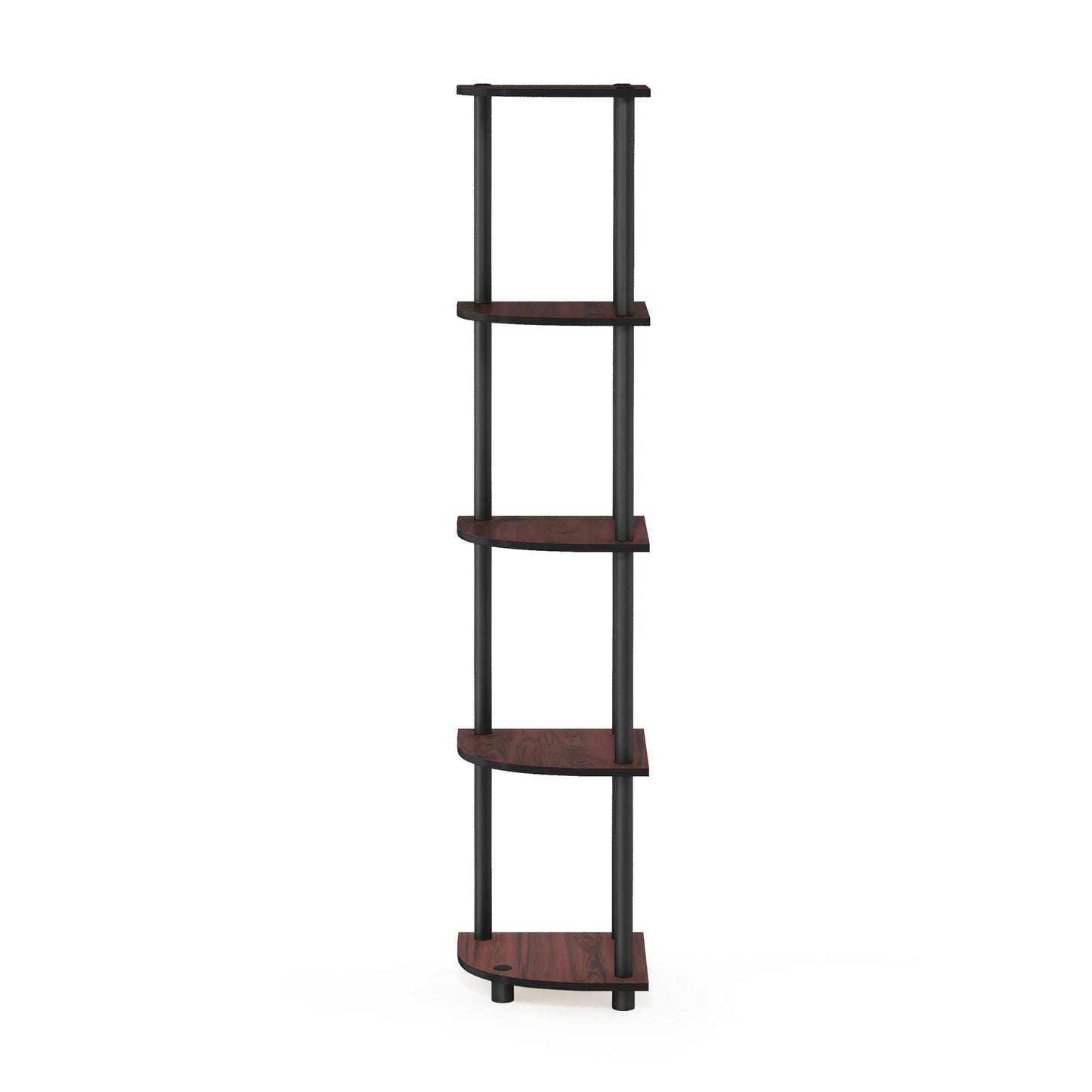 Furinno Turn-N-Tube 5 Tier Corner Display Rack Multipurpose Shelving Unit, 1-Pack, Espresso/Black