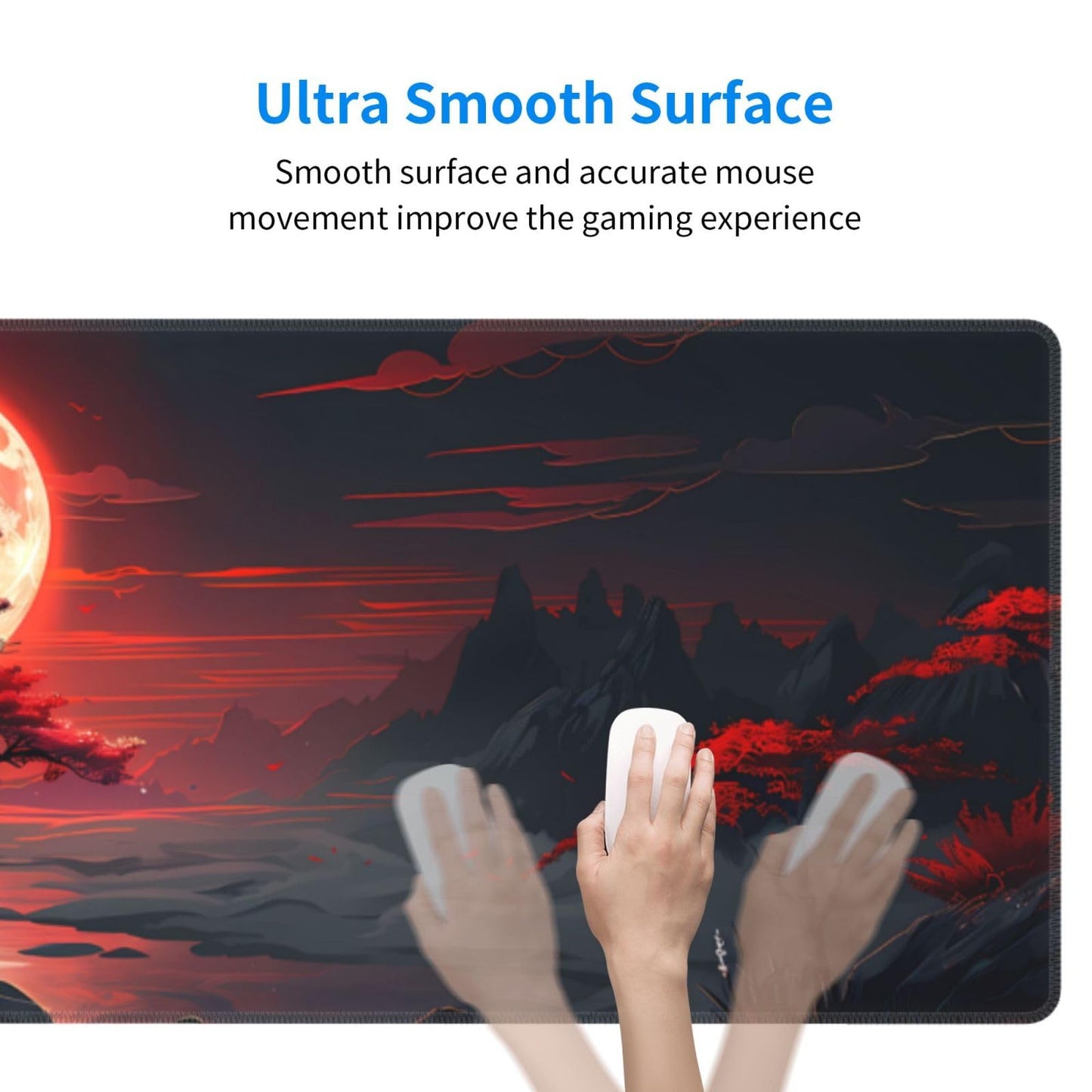 Japanese Mouse Pad, Large Japanese Desk Mat, XL Anime Gaming Keyboard Mat, Non-Slip Rubber Base, Big Extended Desk Protector for Home Office, 31.5”x11.8”