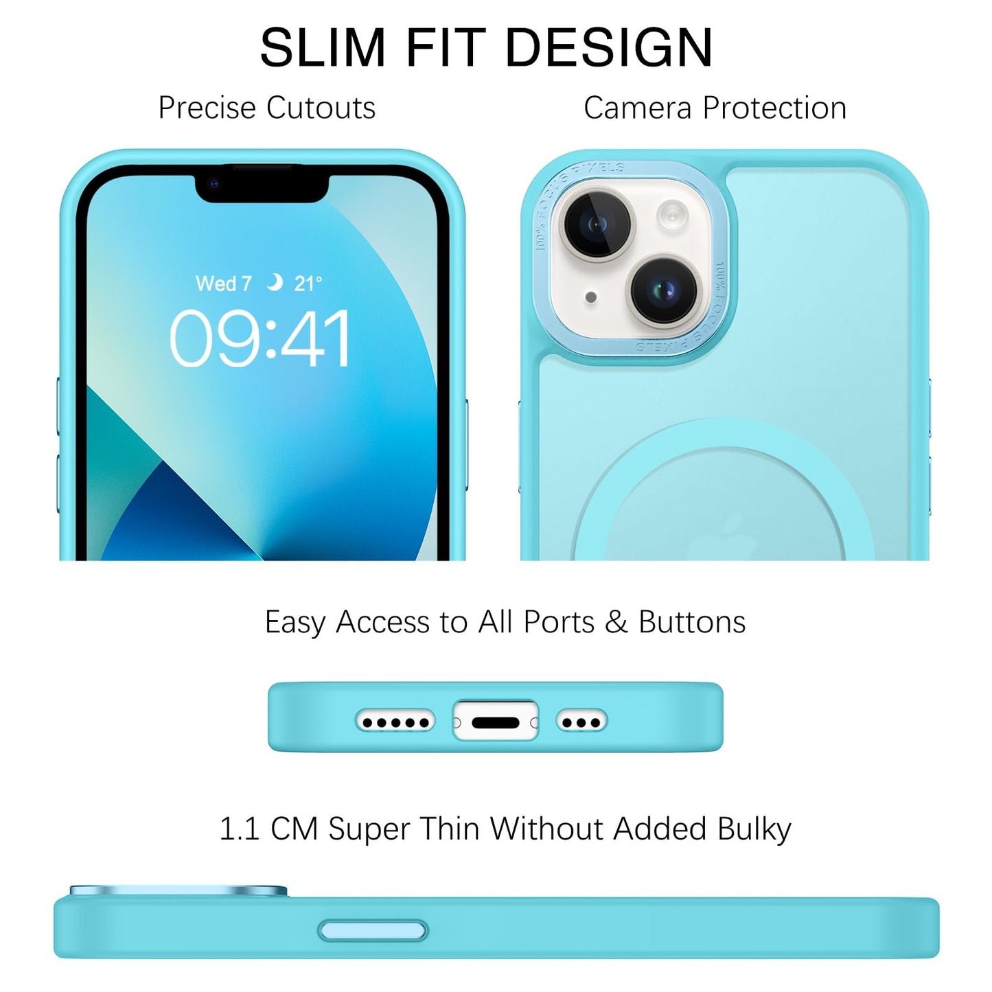 BENTOBEN Magnetic for iPhone 13 Case & iPhone 14 Case [Compatible with Magsafe] Translucent Matte Phone Case iPhone 13/14 Slim Fit Shockproof Women Men Protective Cover for iPhone 13/14 6.1", Hot Pink