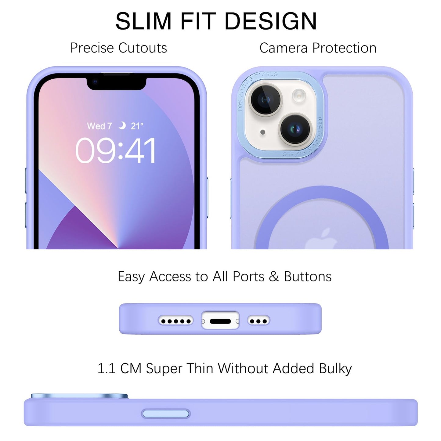 BENTOBEN Magnetic for iPhone 13 Case & iPhone 14 Case [Compatible with Magsafe] Translucent Matte Phone Case iPhone 13/14 Slim Fit Shockproof Women Men Protective Cover for iPhone 13/14 6.1", Hot Pink