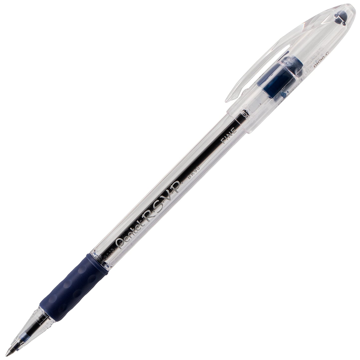 Pentel RSVP Ballpoint Pen, Fine Line, (0.7mm), Black Ink, Pack of 2 (BK90BP2A)