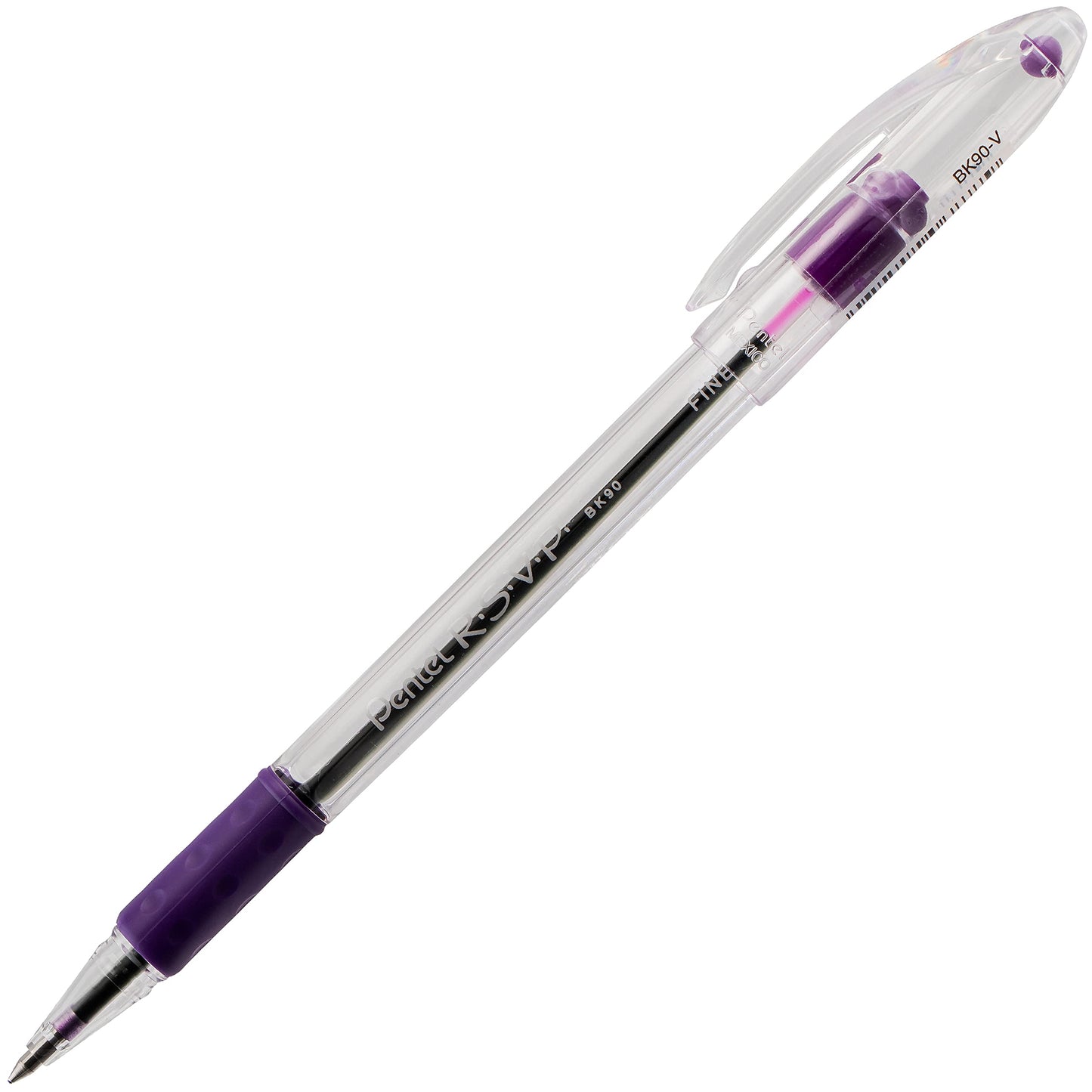 Pentel RSVP Ballpoint Pen, Fine Line, (0.7mm), Black Ink, Pack of 2 (BK90BP2A)