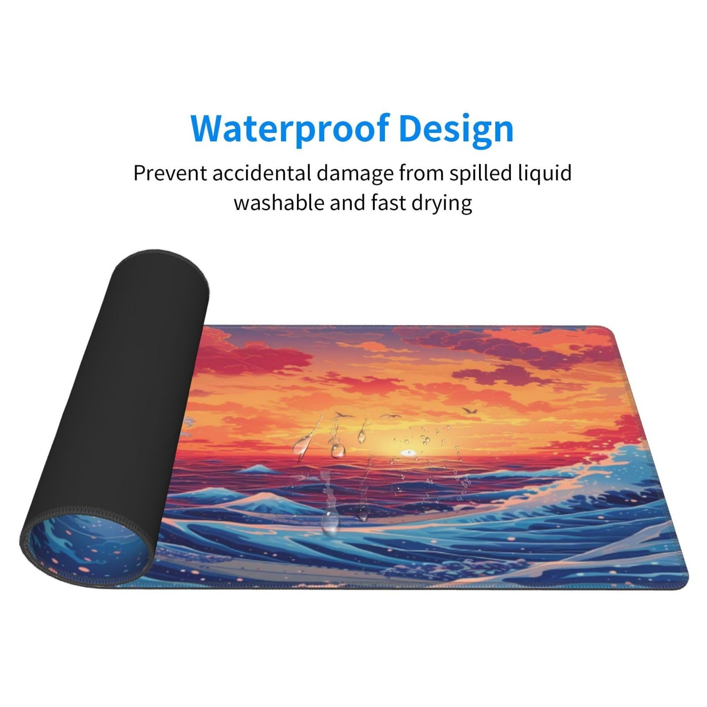Japanese Mouse Pad, Large Japanese Desk Mat, XL Anime Gaming Keyboard Mat, Non-Slip Rubber Base, Big Extended Desk Protector for Home Office, 31.5”x11.8”