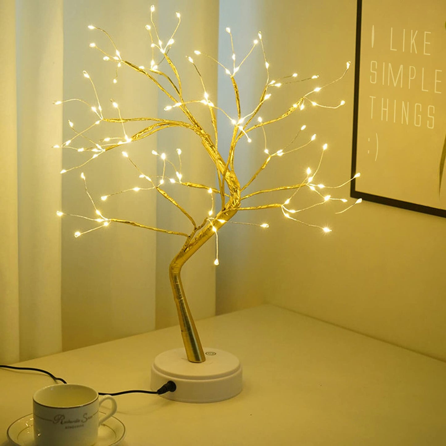 OTAVILEM LED Tabletop Bonsai Tree Light, Aesthetic Tree Lamps for Living Room, Cute Night Light, Battery/USB Operated, DIY Artificial Tree Lamp for Bedroom, Desktop,Christmas, Room Decor