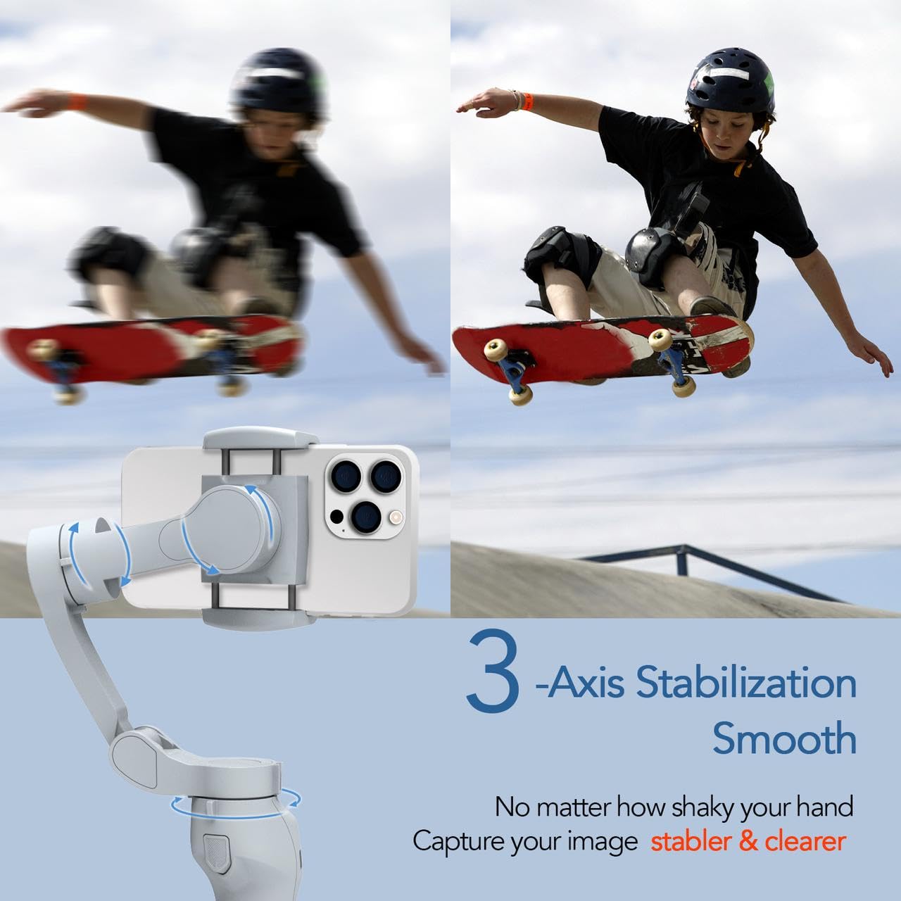 3-Axis Phone Gimbal with Magnetic AI Active Tracker,Gimbal Stabilizer for Smartphone with Fill Light,Phone Stabilizer for Video Recording,Gimbal for Android&iPhone,TikTok YouTube Vlogging Kit