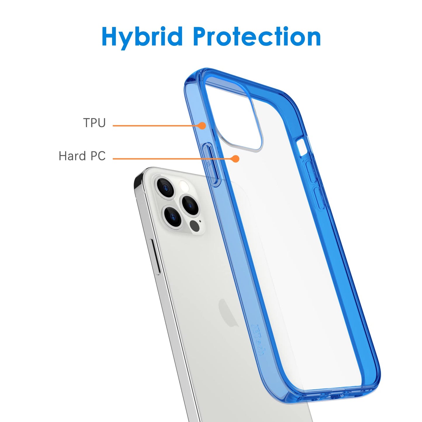 JETech Case for iPhone 12/12 Pro 6.1-Inch, Non-Yellowing Shockproof Phone Bumper Cover, Anti-Scratch Clear Back (HD Clear)