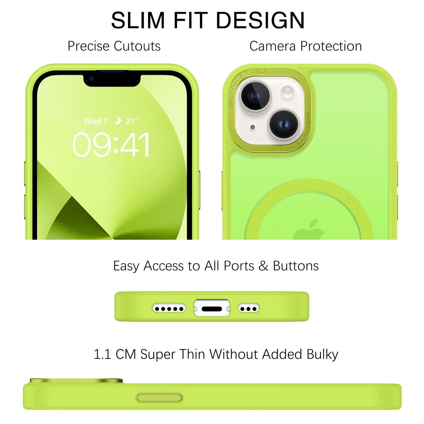 BENTOBEN Magnetic for iPhone 13 Case & iPhone 14 Case [Compatible with Magsafe] Translucent Matte Phone Case iPhone 13/14 Slim Fit Shockproof Women Men Protective Cover for iPhone 13/14 6.1", Hot Pink