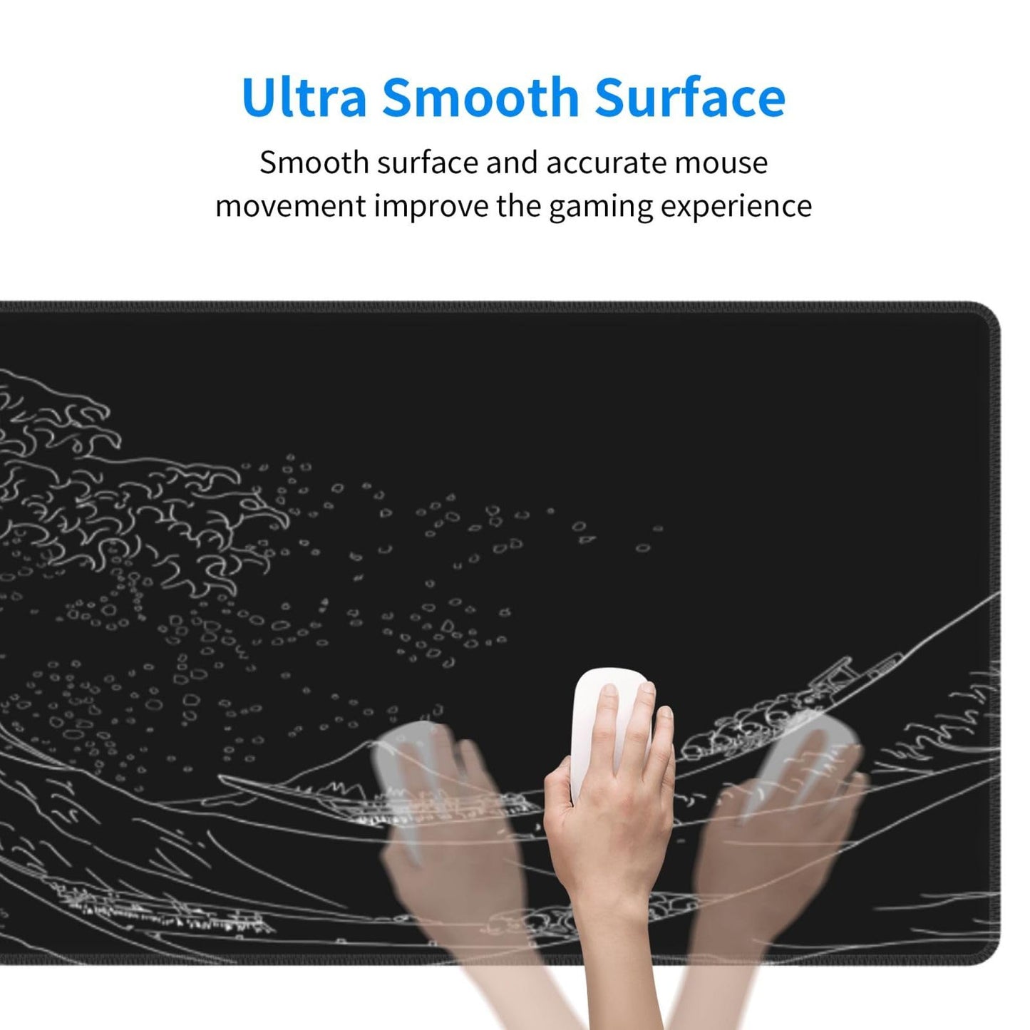 Japanese Mouse Pad, Large Japanese Desk Mat, XL Anime Gaming Keyboard Mat, Non-Slip Rubber Base, Big Extended Desk Protector for Home Office, 31.5”x11.8”