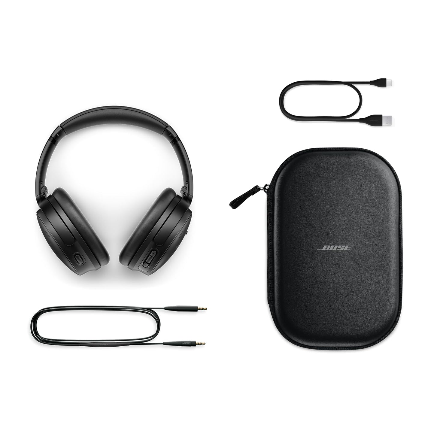 Bose QuietComfort Bluetooth Headphones, Wireless Headphones, Over Ear Noise Cancelling Headphones with Mic, Up To 24 Hours of Battery Life, White Smoke