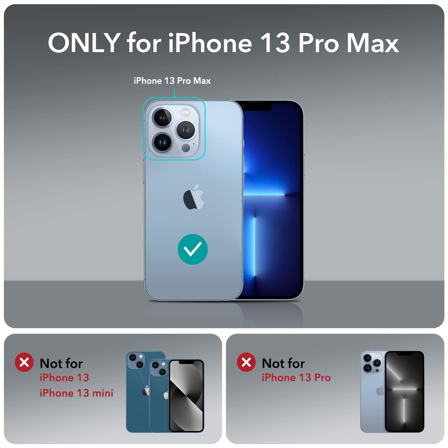 ESR Air Armor Case, Compatible with iPhone 13 Pro Max Case, Military-Grade Drop Protection, Shock-Absorbing Corners, Yellowing-Resistant Hard Back, Scratch Resistant, Clear