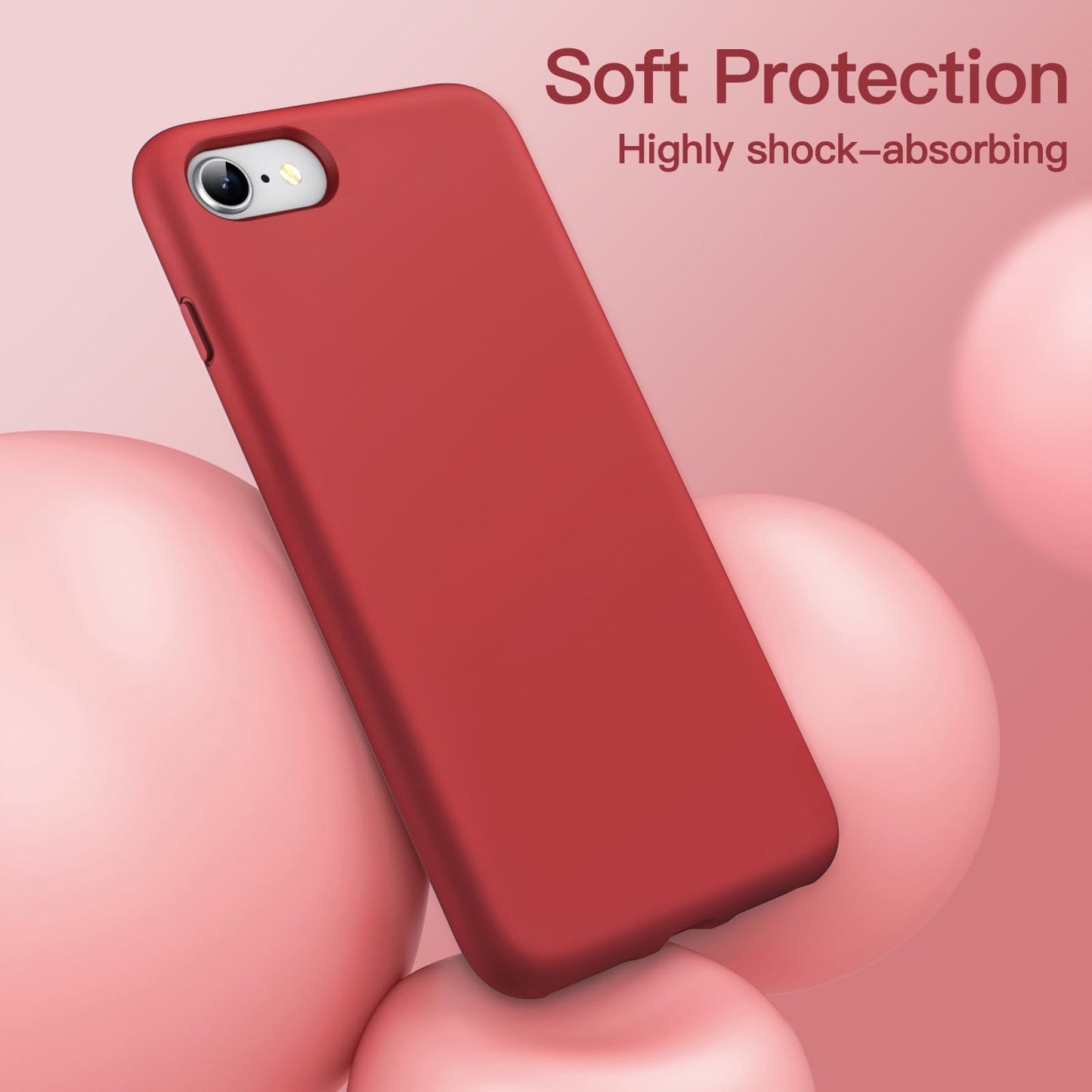 JETech Silicone Case for iPhone SE 3/2 (2022/2020 Edition), iPhone 8 and iPhone 7, 4.7-Inch, Silky-Soft Touch Full-Body Protective Case, Shockproof Cover with Microfiber Lining (Black)