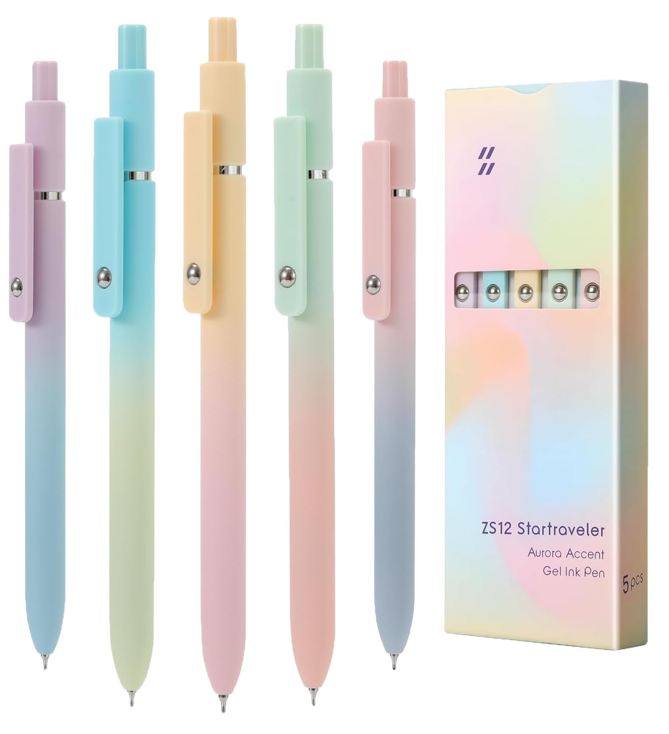 Gel Pens,6 Pcs 0.5mm Fine Point Black Ink Pens With Smooth Writing,Quick Dry Pens For Journaling,Nurse Aesthetic Pens,Office School Supplies for Men Women Student(Black Gray White)