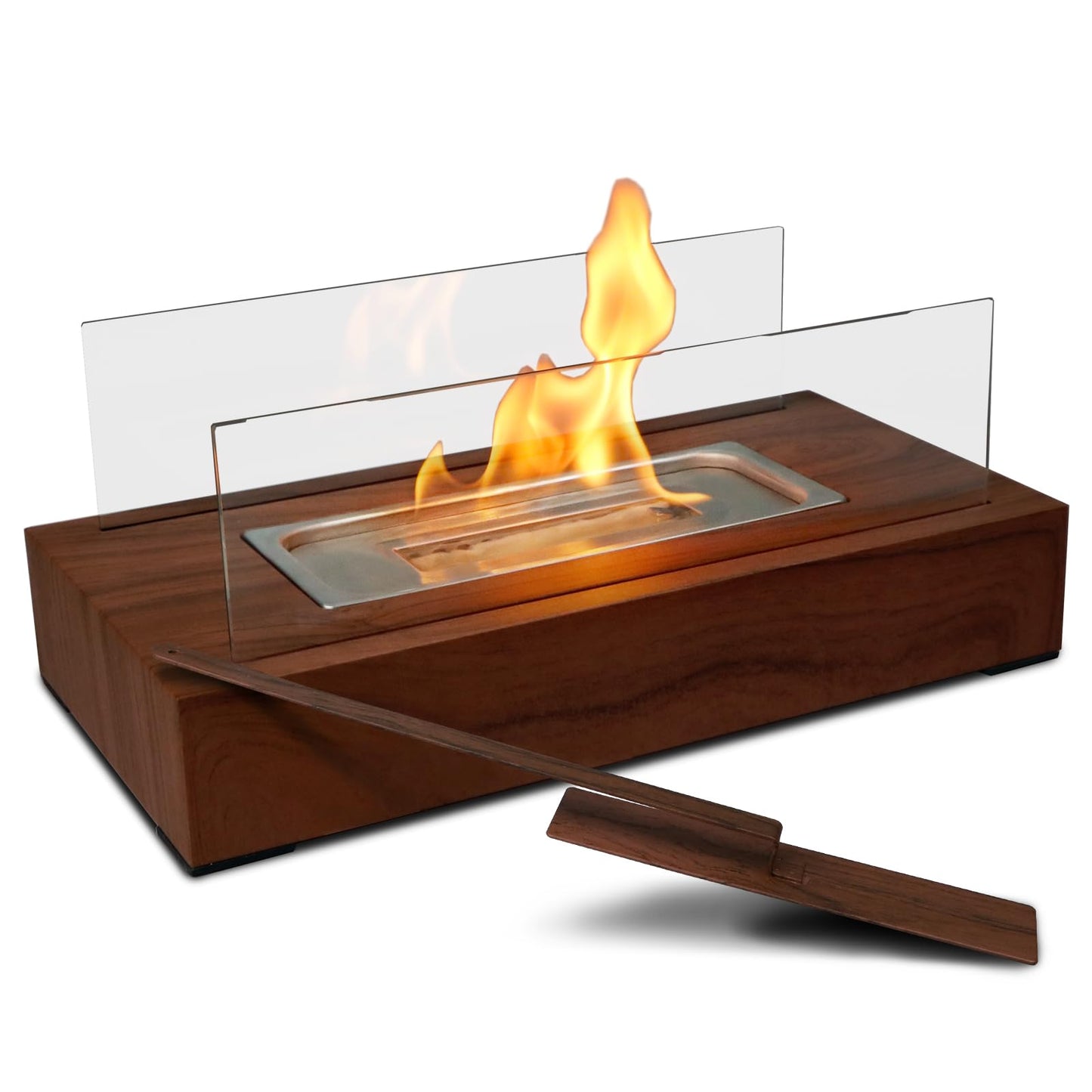 2024 New Tabletop Fire Pit,Woodgrain Portable Table Top Firepit Outdoor Indoor Table top Fireplace Smores Maker for Family Dinner Party Patio Balcony Backyard Housewarming Table Decor