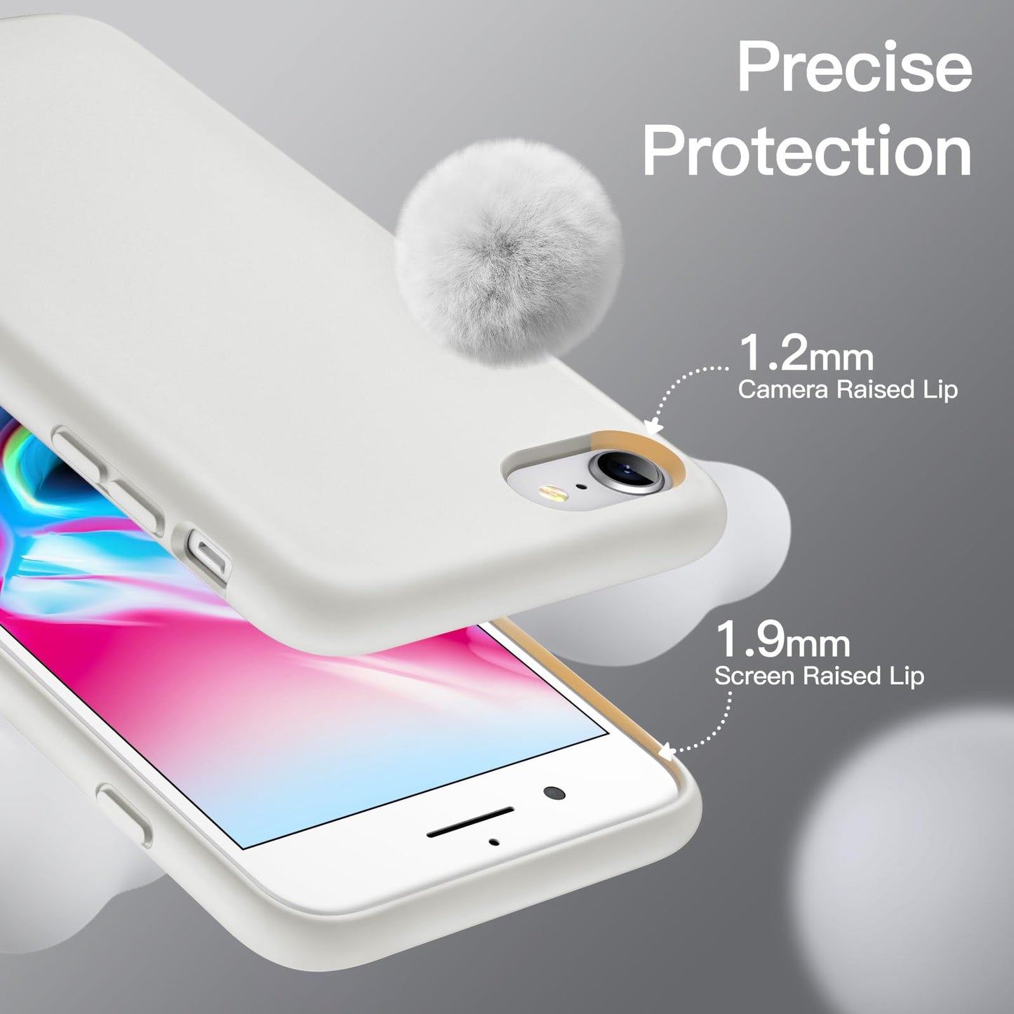 JETech Silicone Case for iPhone SE 3/2 (2022/2020 Edition), iPhone 8 and iPhone 7, 4.7-Inch, Silky-Soft Touch Full-Body Protective Case, Shockproof Cover with Microfiber Lining (Black)