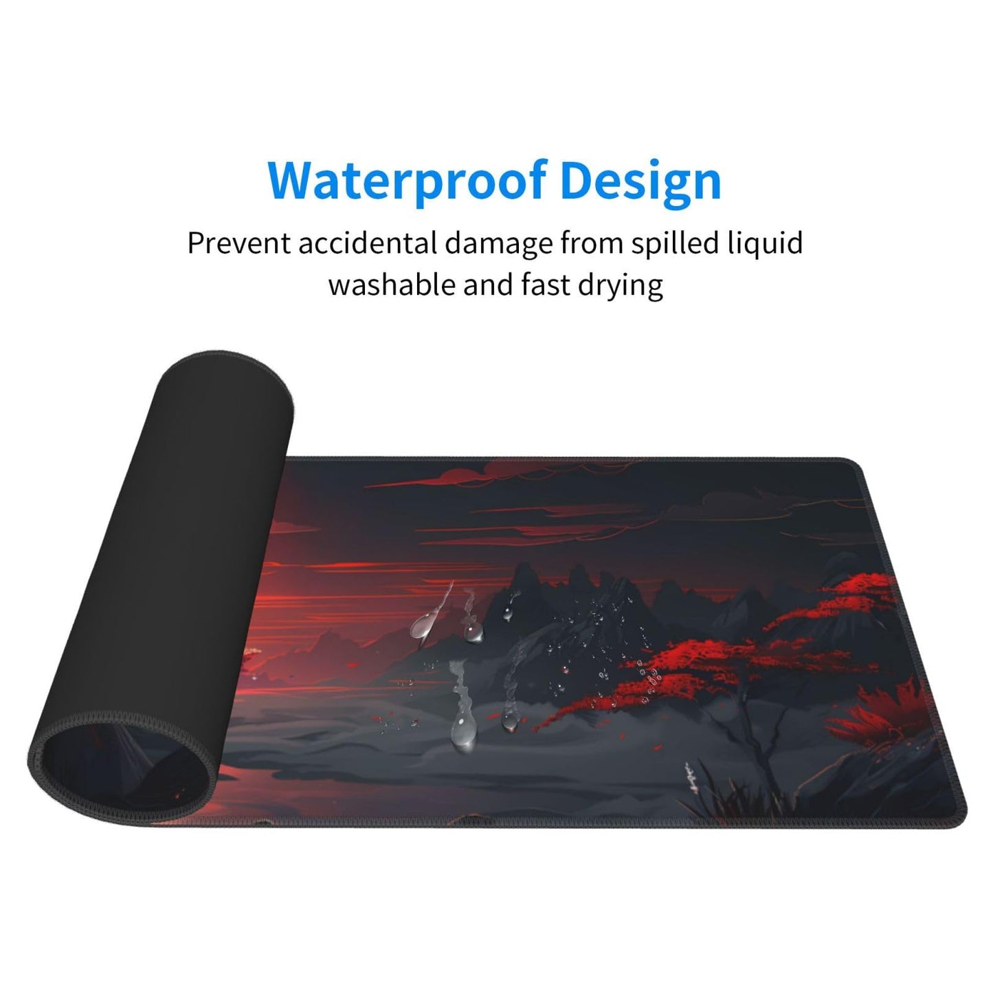Japanese Mouse Pad, Large Japanese Desk Mat, XL Anime Gaming Keyboard Mat, Non-Slip Rubber Base, Big Extended Desk Protector for Home Office, 31.5”x11.8”