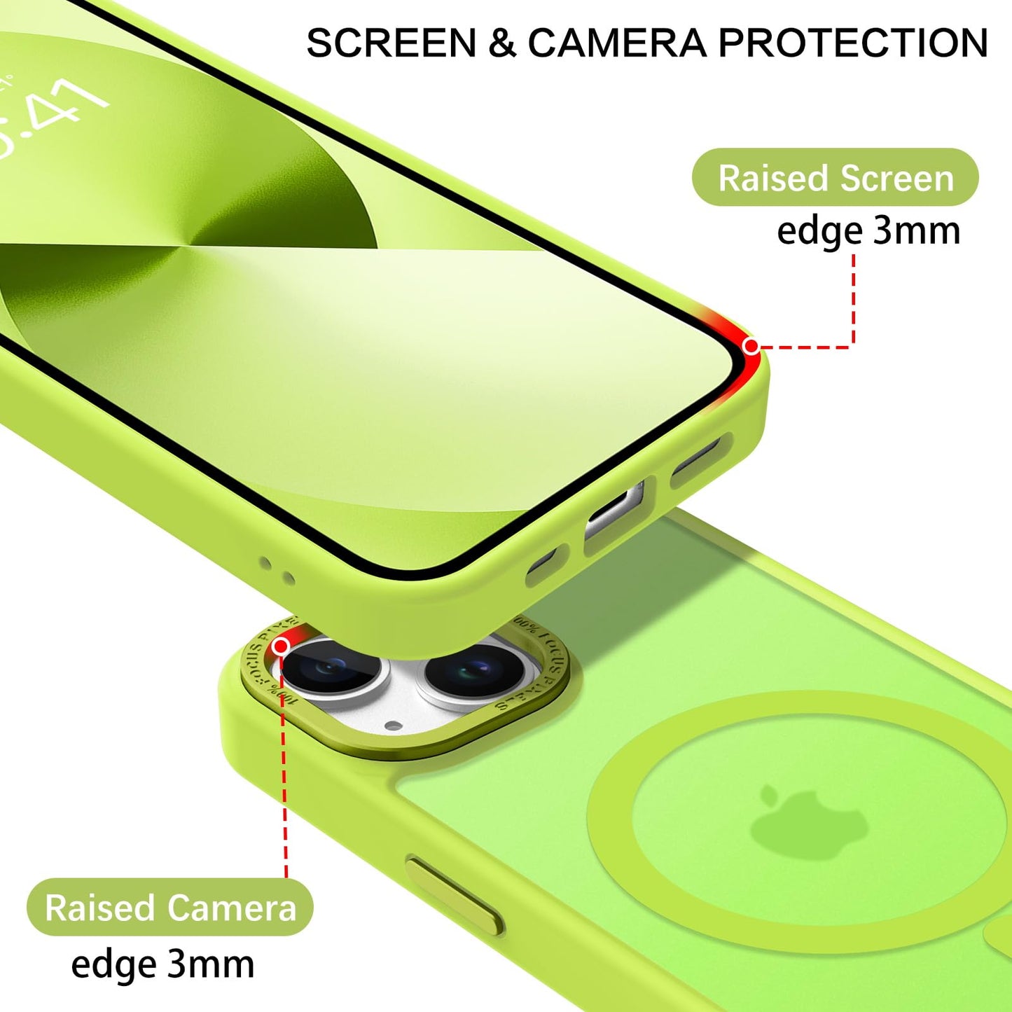 BENTOBEN Magnetic for iPhone 13 Case & iPhone 14 Case [Compatible with Magsafe] Translucent Matte Phone Case iPhone 13/14 Slim Fit Shockproof Women Men Protective Cover for iPhone 13/14 6.1", Hot Pink