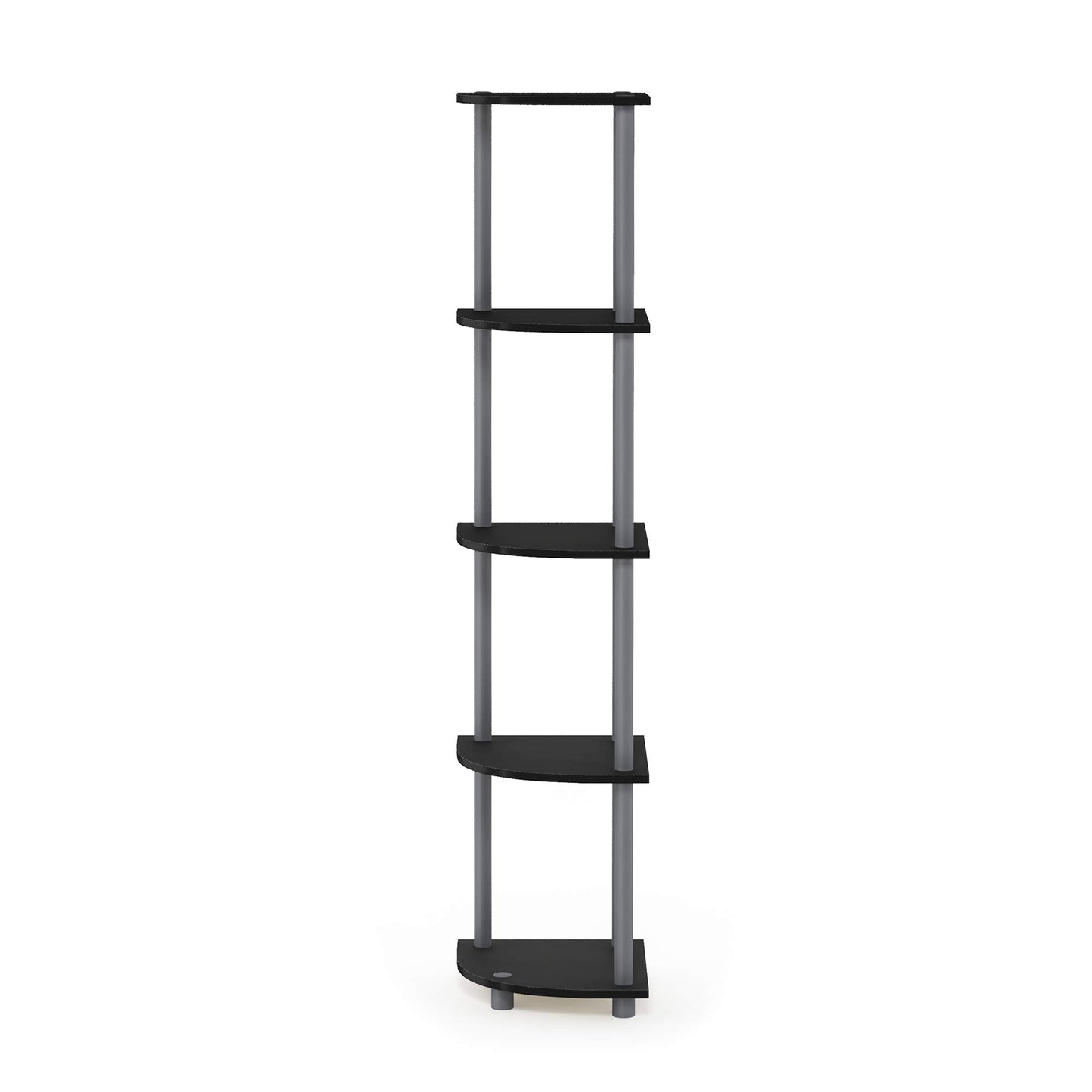 Furinno Turn-N-Tube 5 Tier Corner Display Rack Multipurpose Shelving Unit, 1-Pack, Espresso/Black