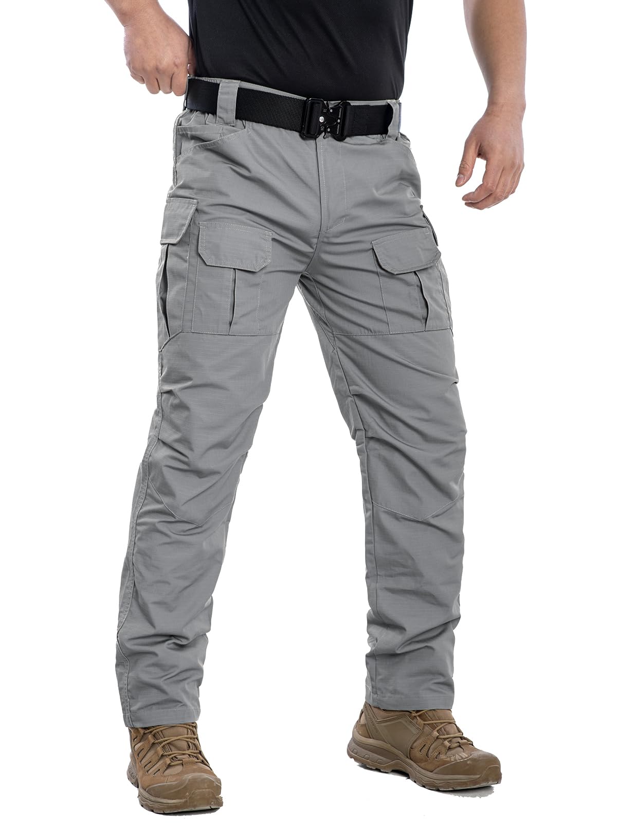 NAVEKULL Men's Outdoor Tactical Pants Rip Stop Lightweight Waterproof Military Combat Cargo Work Hiking Pants