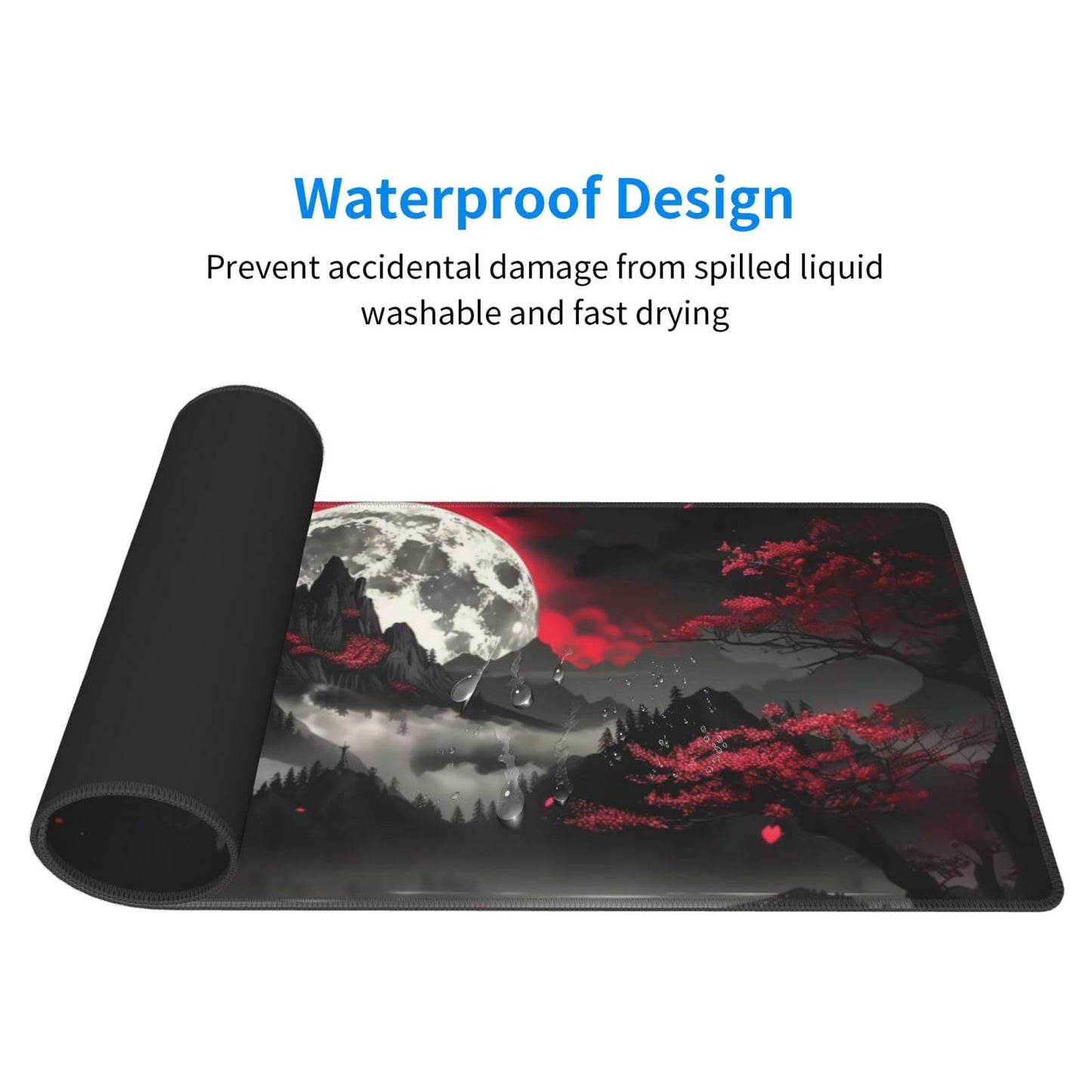 Japanese Mouse Pad, Large Japanese Desk Mat, XL Anime Gaming Keyboard Mat, Non-Slip Rubber Base, Big Extended Desk Protector for Home Office, 31.5”x11.8”