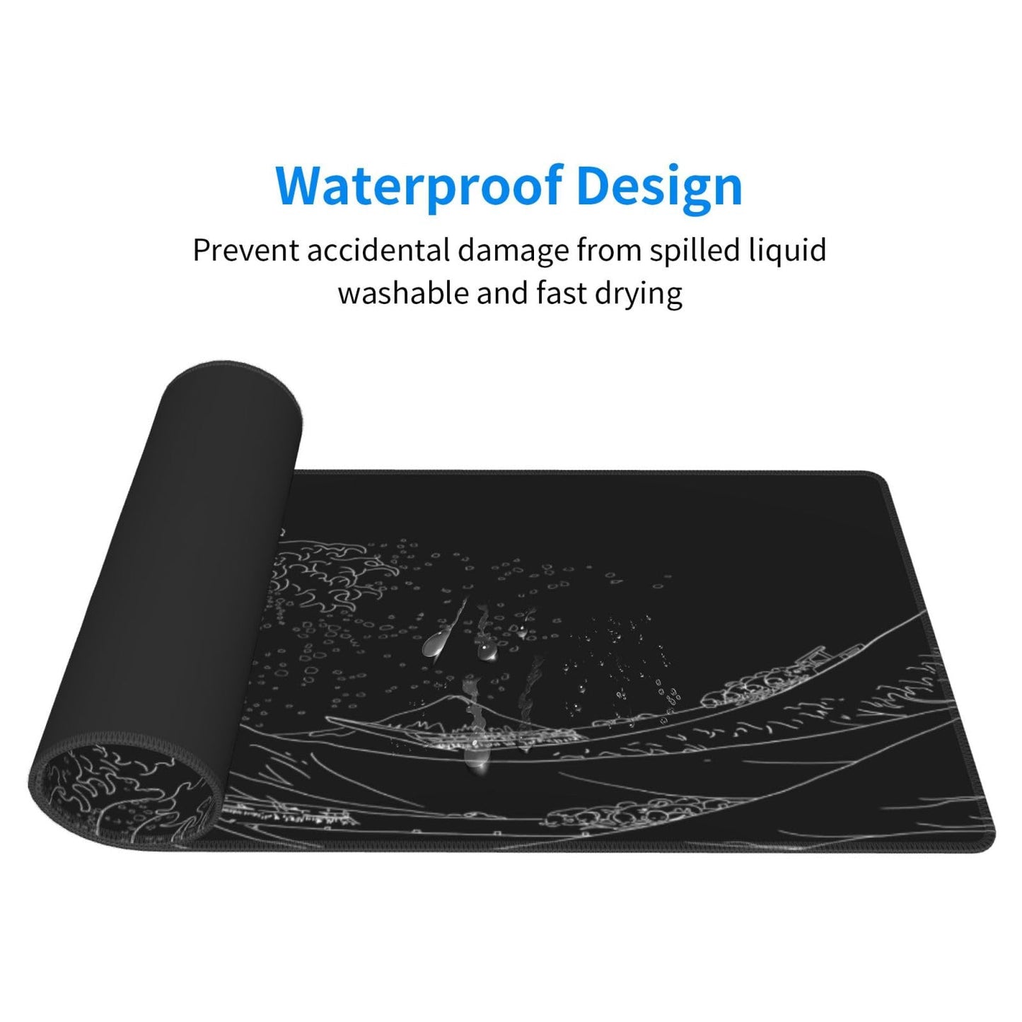 Japanese Mouse Pad, Large Japanese Desk Mat, XL Anime Gaming Keyboard Mat, Non-Slip Rubber Base, Big Extended Desk Protector for Home Office, 31.5”x11.8”