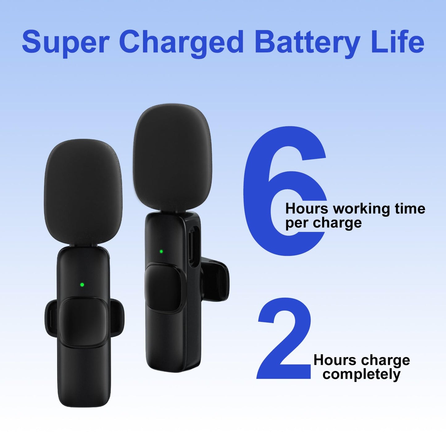 2 Pack Wireless Lavalier Microphone for iPhone, Professional Lapel Mics, Wireless Mic Plug-Play, Lapel Microphone for Video Recording Interview TikTok (USB C for Android iphone15/16)