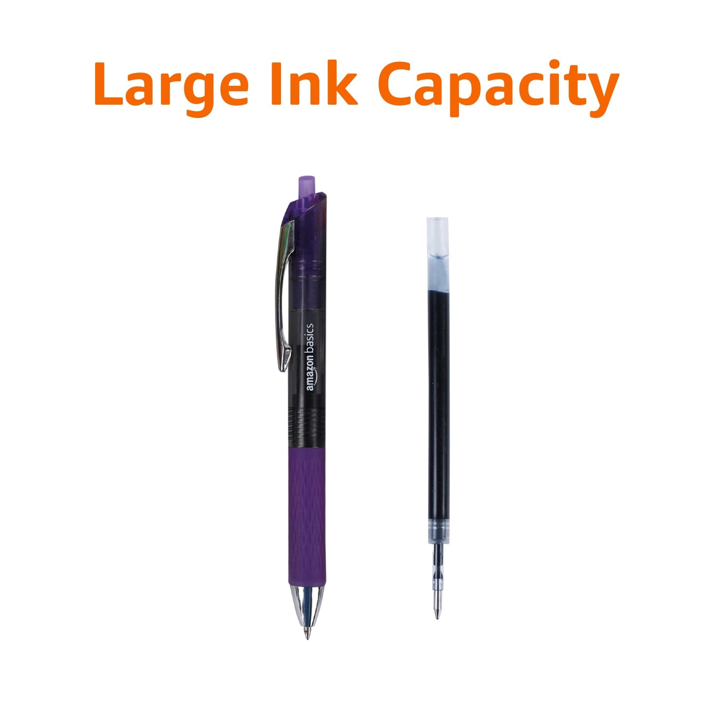 Amazon Basics Gel Pens Fine Point Smooth Writing Pens, Retractable, Black, 0.7mm, 12 Pack